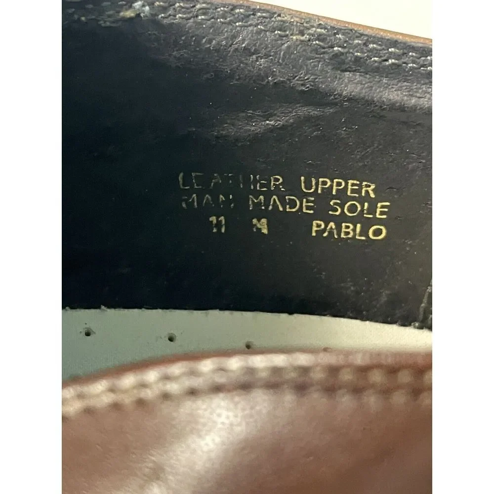 ALFANI men's Italian leather‎ Pablo Brown top rubber sole shoes Size 11. S -317